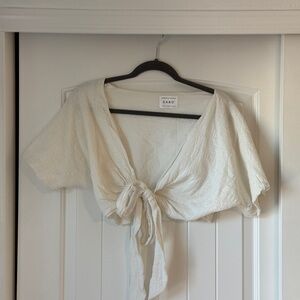 Sabo Skirt Ivory Tie-Front Crop Top